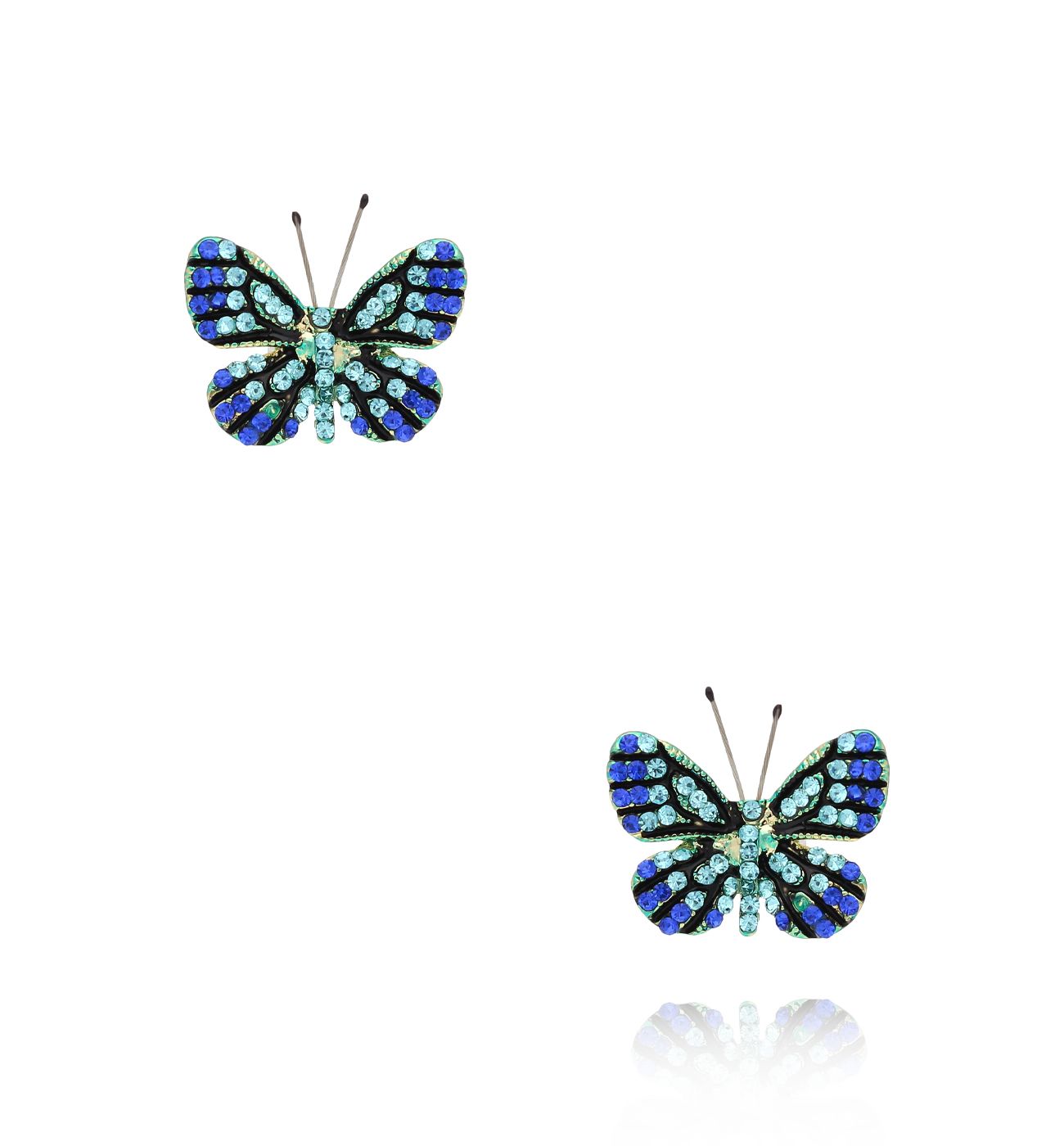Kolczyki z kolorowymi motylkami Papillon KPI0008 - By Dziubeka