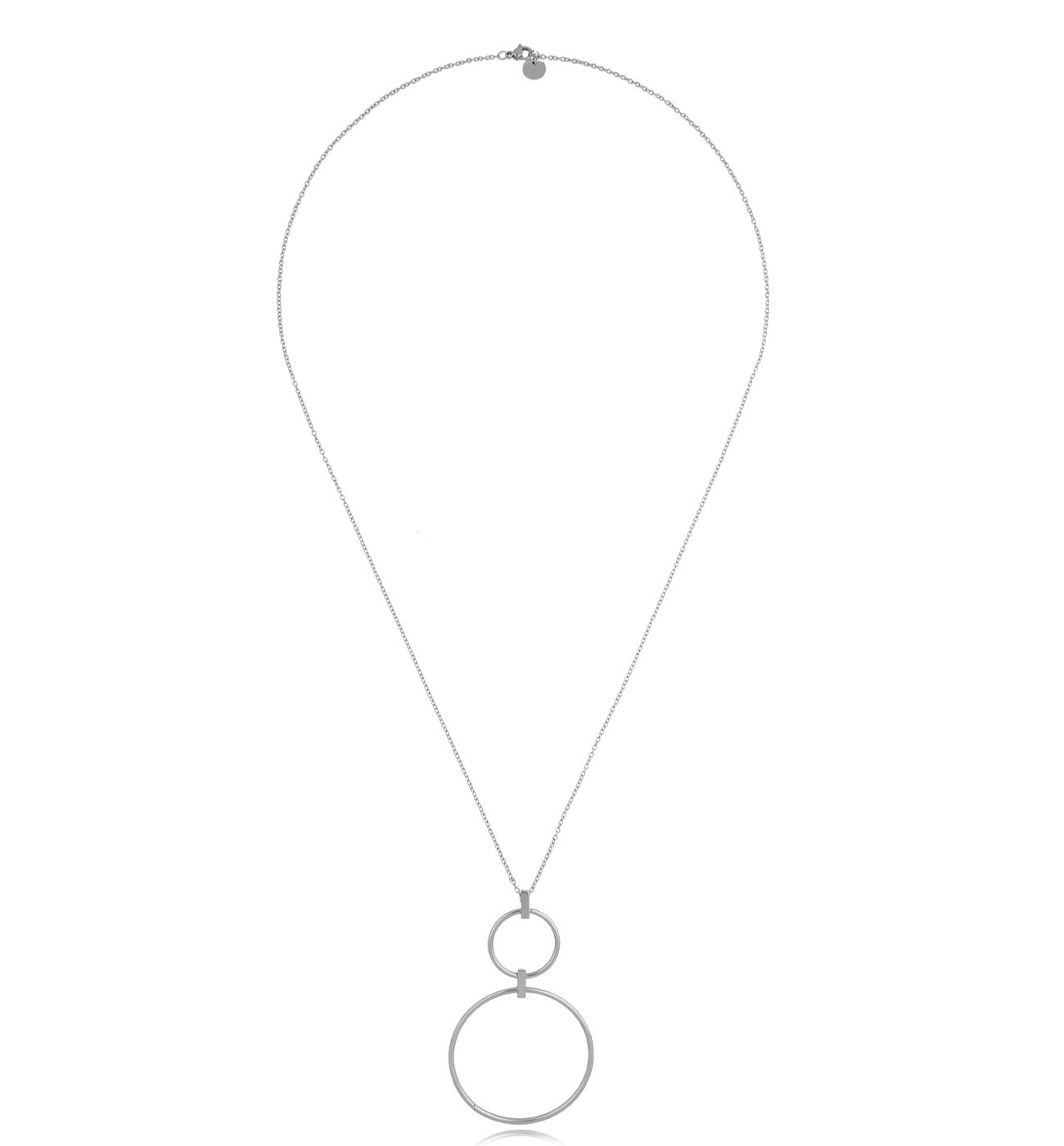 Naszyjnik srebrny długi z kołami Rings - By Dziubeka