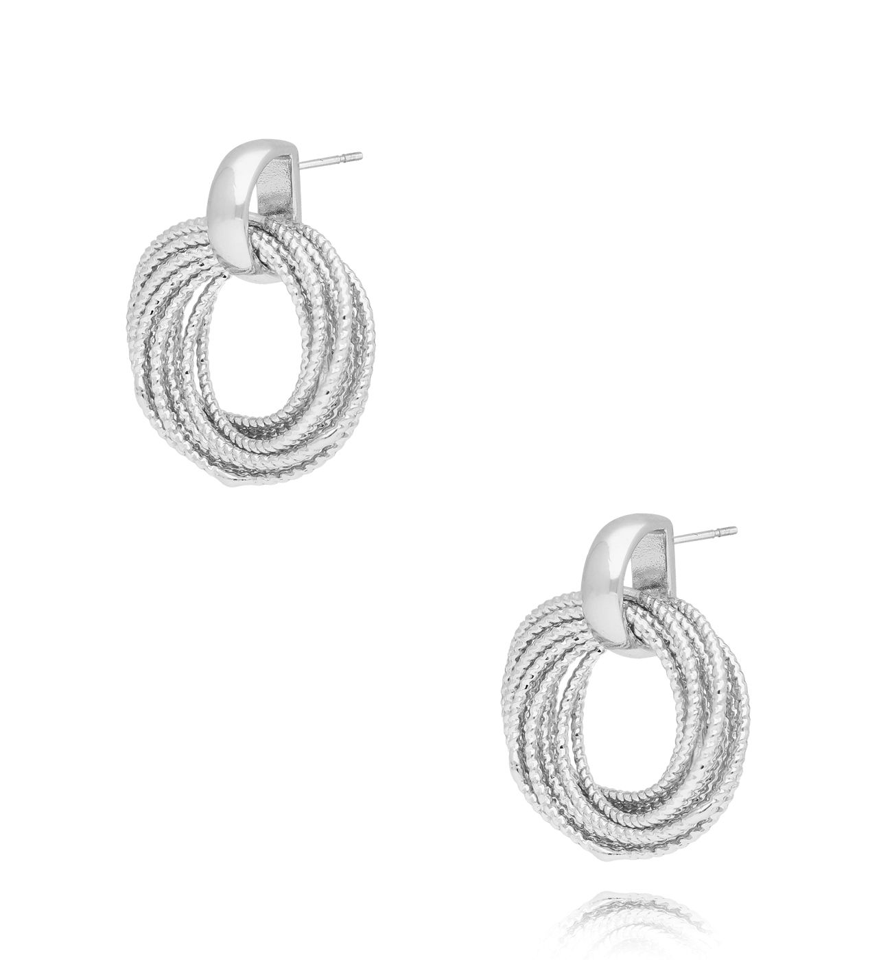 Kolczyki srebrne plecione Gold Rings - By Dziubeka