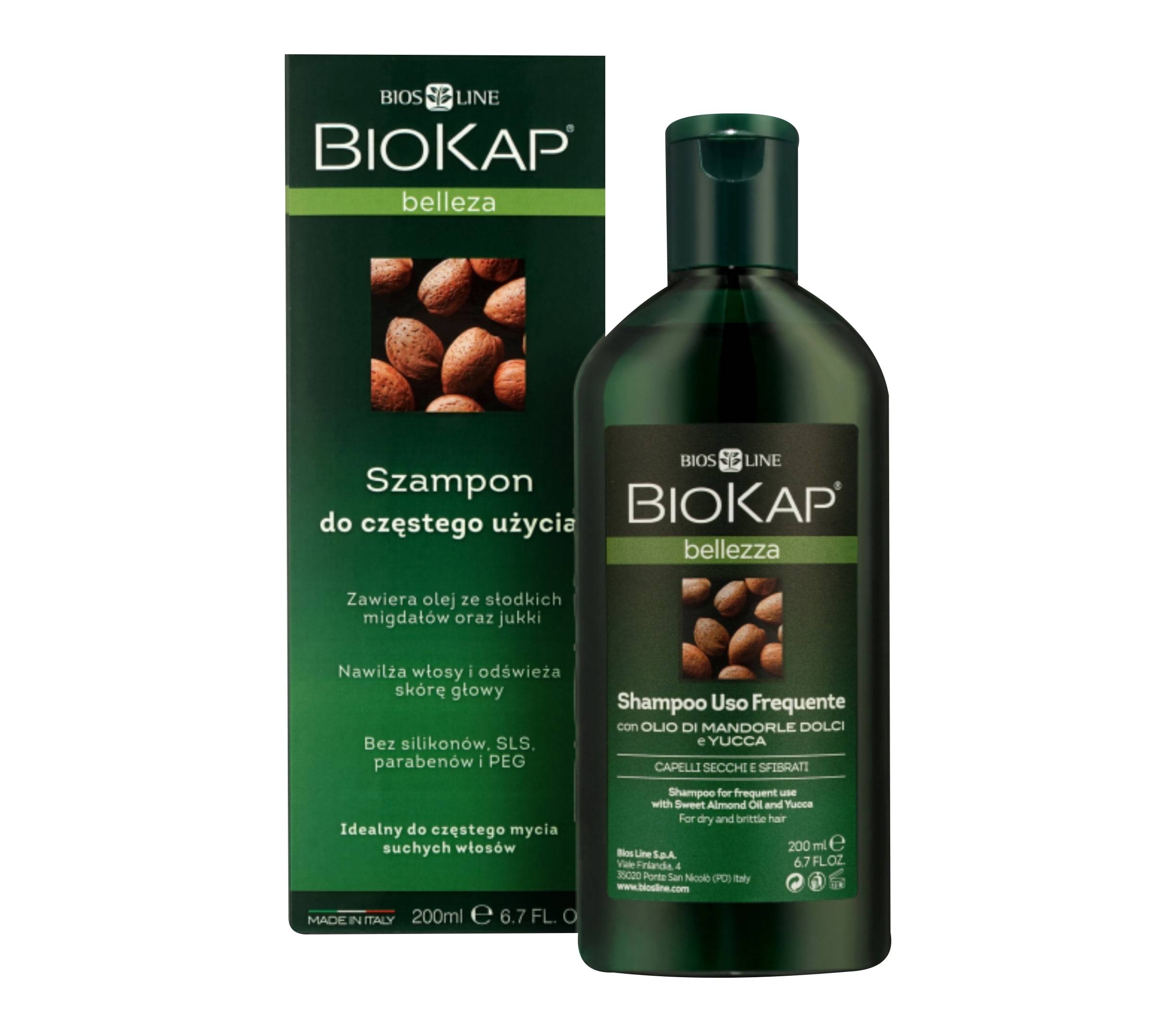 Biokap Bellezza Szampon Do Częstego Stosowania Do Włosów Suchych, 200ml