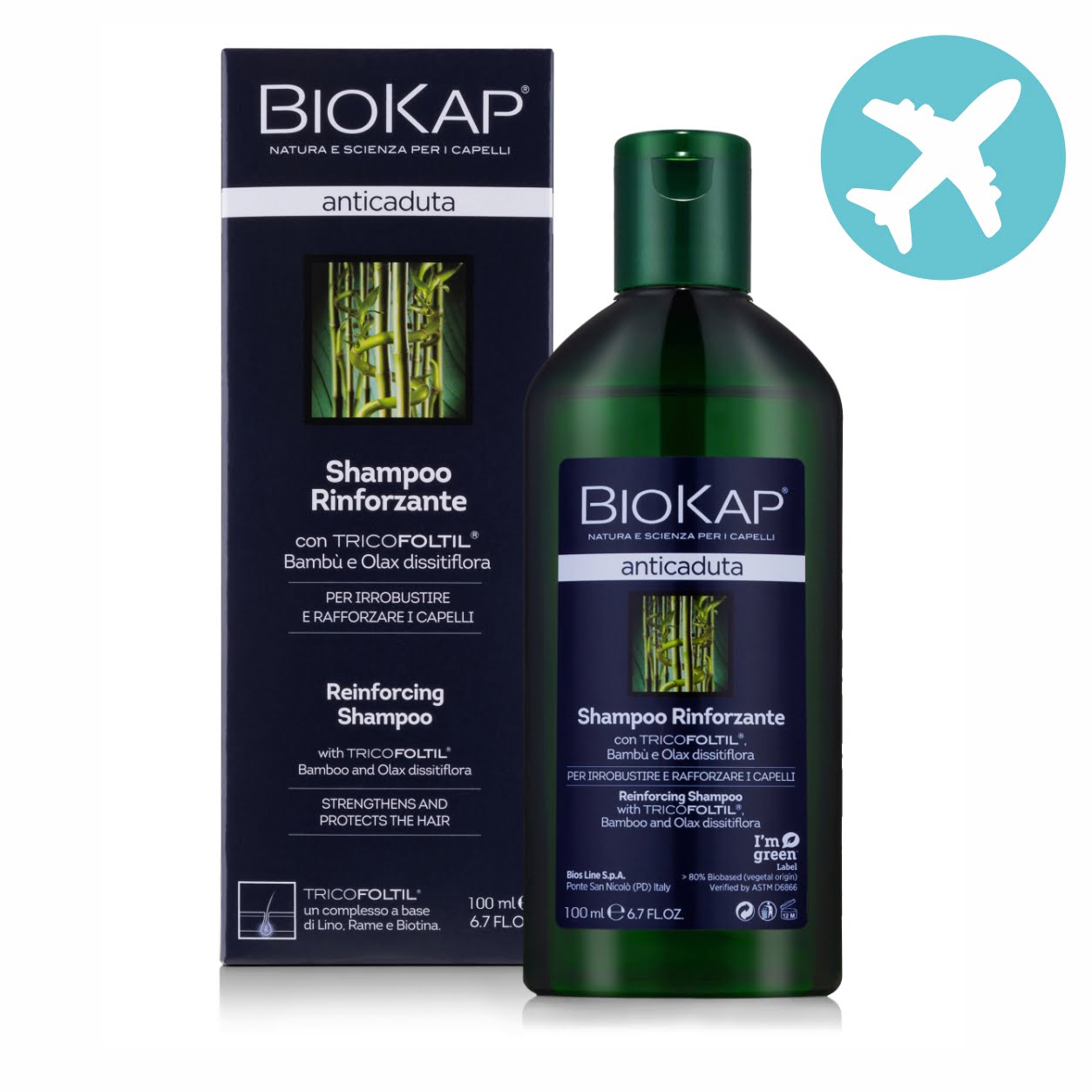 Biokap Anticaduta Szampon Wzmacniający Przeciw Wypadaniu Włosów, 100ml