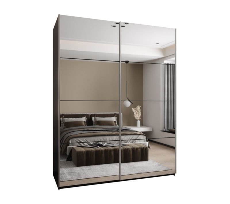 Szafa przesuwna Abiks LUX 2 wysoka szer.200cm czarny/czarny/srebrny 1szt.