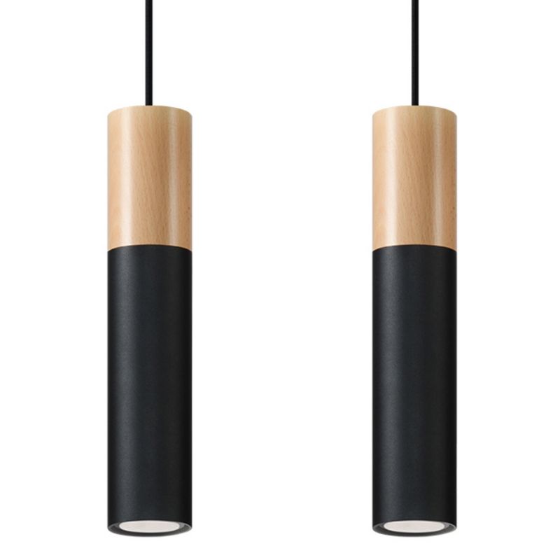Lampa wisząca Sollux Lighting PABLO 2 czarna 1 szt.