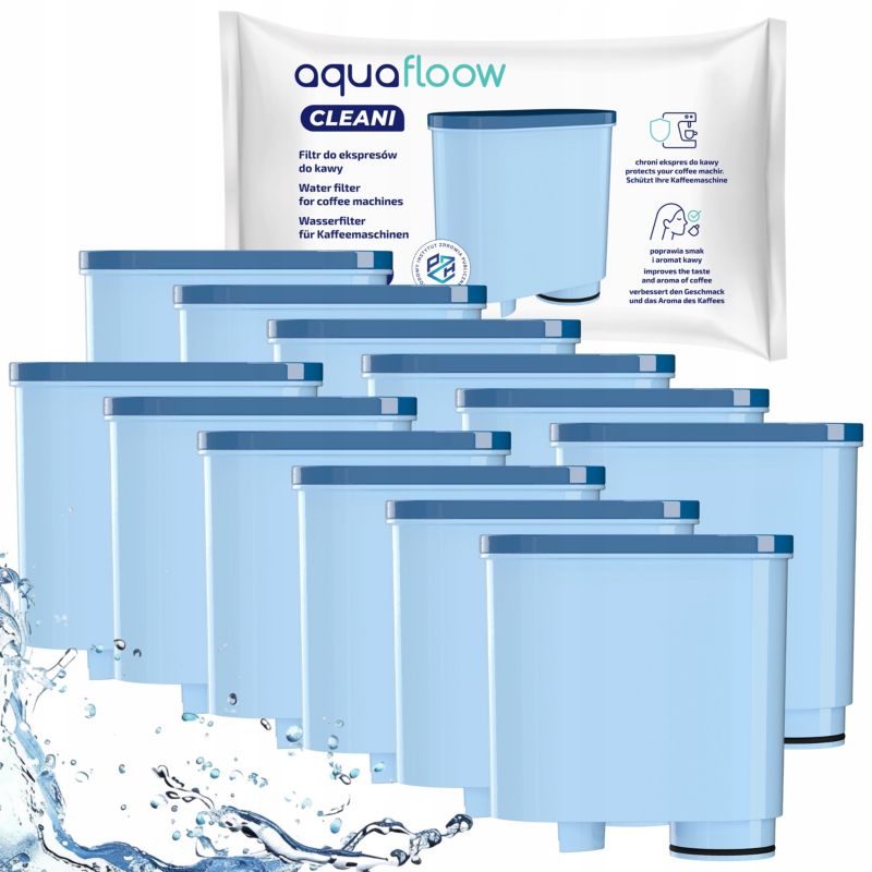 Filtr wody, AquaFloow, do ekspresów, zamiennik do Philips Saeco z systemem AquaClean, 12szt