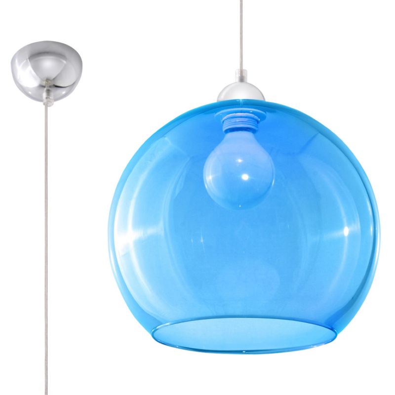 Lampa wisząca Sollux Lighting BALL błękitna 1 szt.
