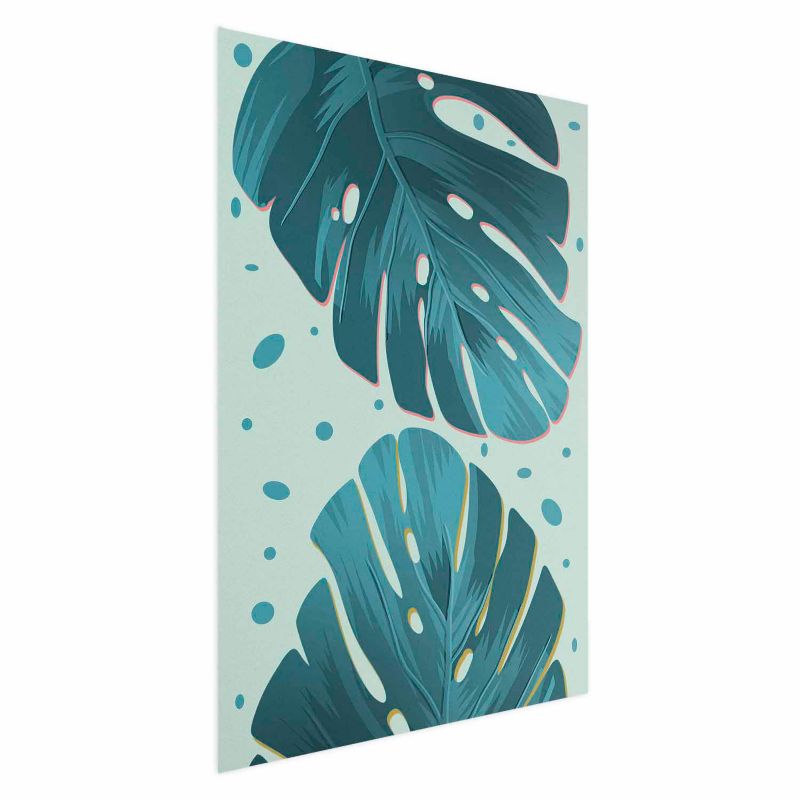 Plakat Artgeist Zroszone liście 21x30 cm bez ramy 1 szt