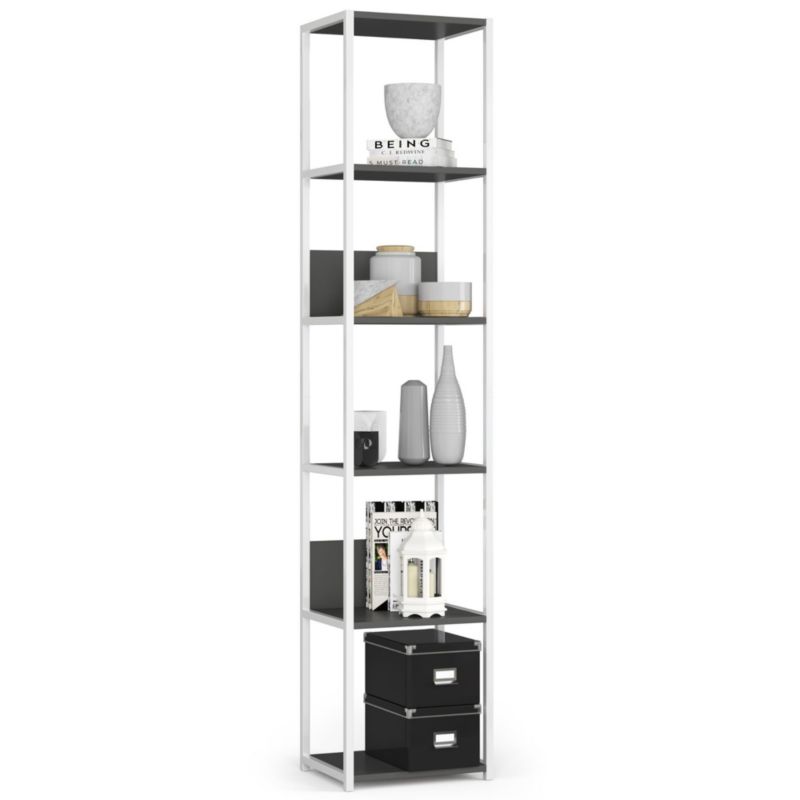 Regał loft Akord metalowy Biały 40 cm kolor Szary mat 6 półek 40x32x192 cm 1 szt.