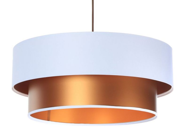 Lampa Bps Koncept wisząca DOUBLE WHITE 60 biała/miedziana 1 szt