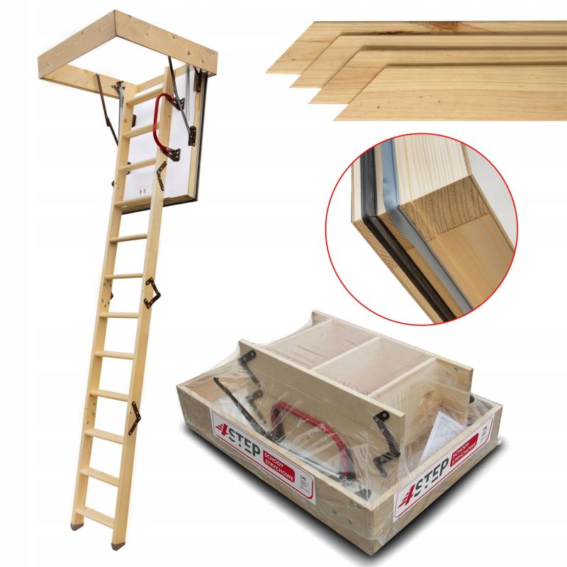 Schody strychowe 4STEP Nordic 90x60 0,44 W/m2K listwy maskujące 1szt.