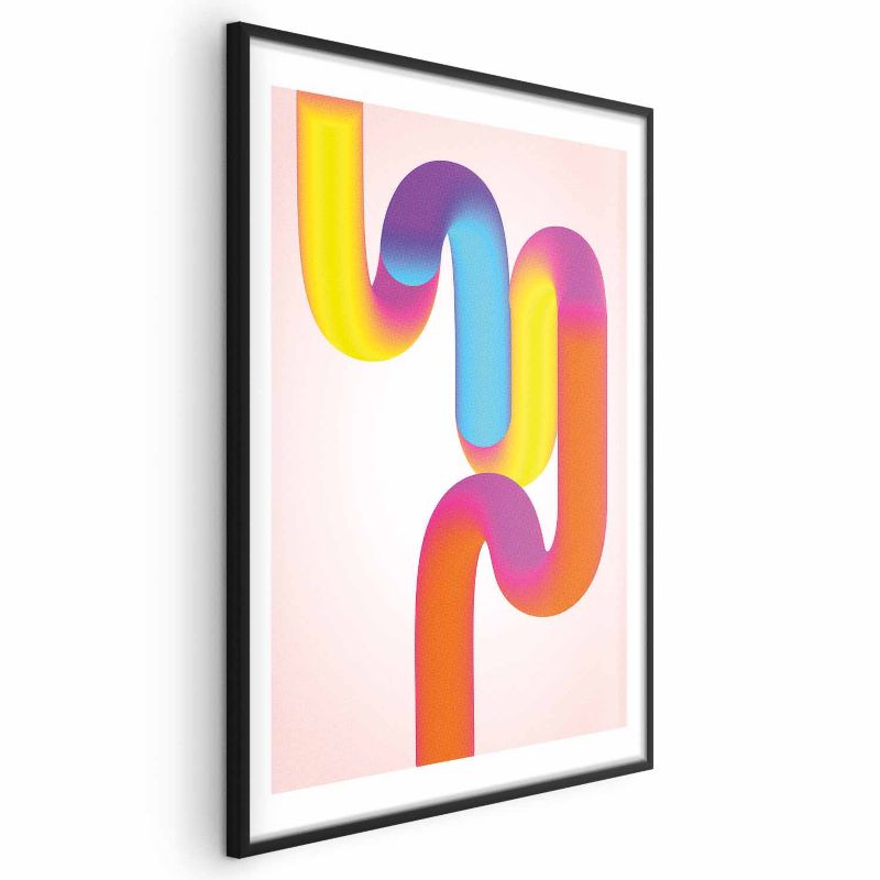 Plakat Artgeist Tęczowe Rurki 40x60 cm z ramą czarną 1 szt