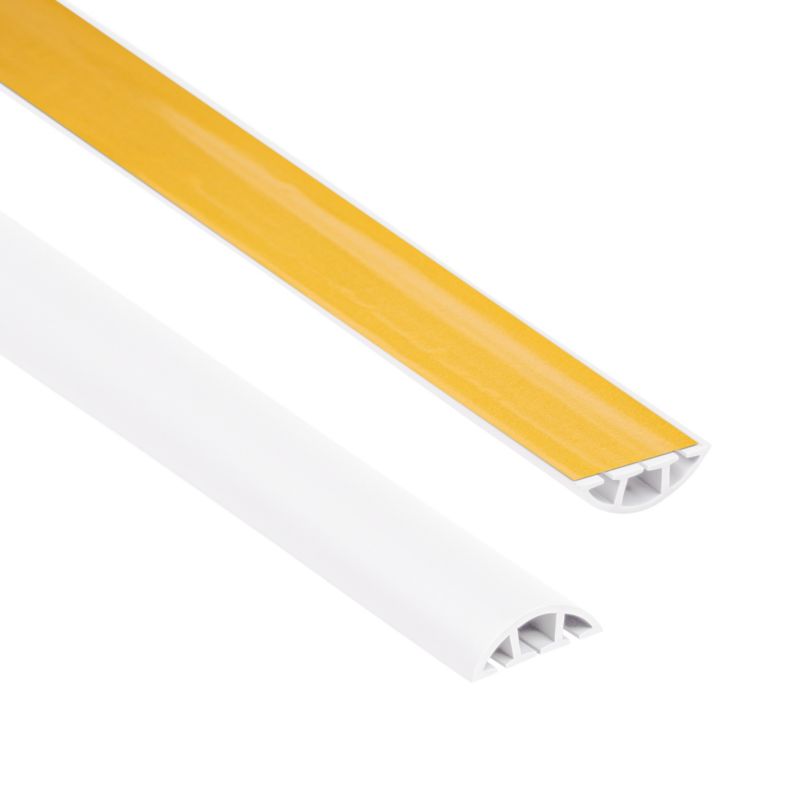 Listwa kablowa maskująca PCV 10x40mm, QUEST, półokrągła, samoprzylepna maskownica kabli, biały, 2m