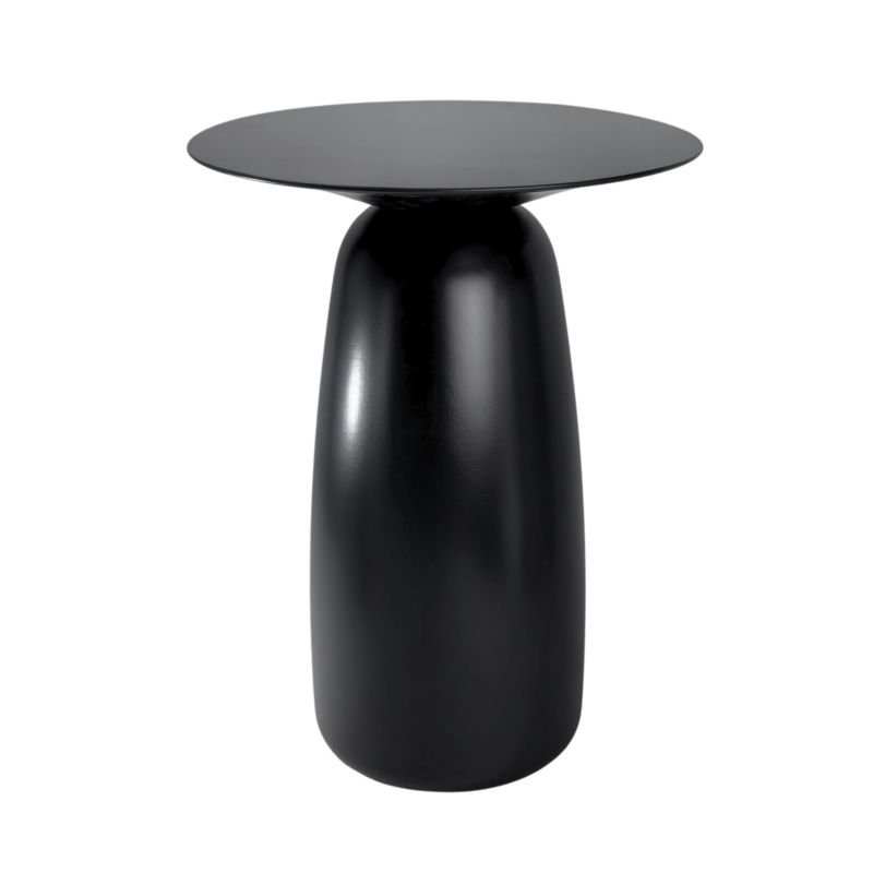 Stolik drewniany Kayani Baobab 44 śr. 32 cm czarny 1 szt.