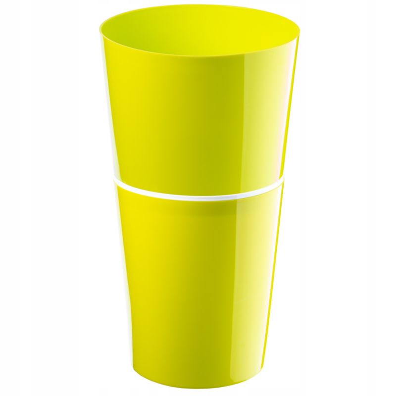 Doniczka KADAX Dwuczęściowa Plastikowa Osłonka Donica 25 cm Limonkowa Na Kwiaty 1 szt.