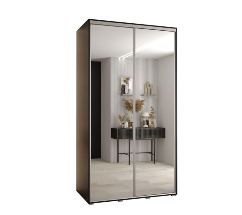 Szafa przesuwna Abiks DAVOS 2 wysoka szer.130cm gł.60cm czarny/czarny/srebrny 1szt.