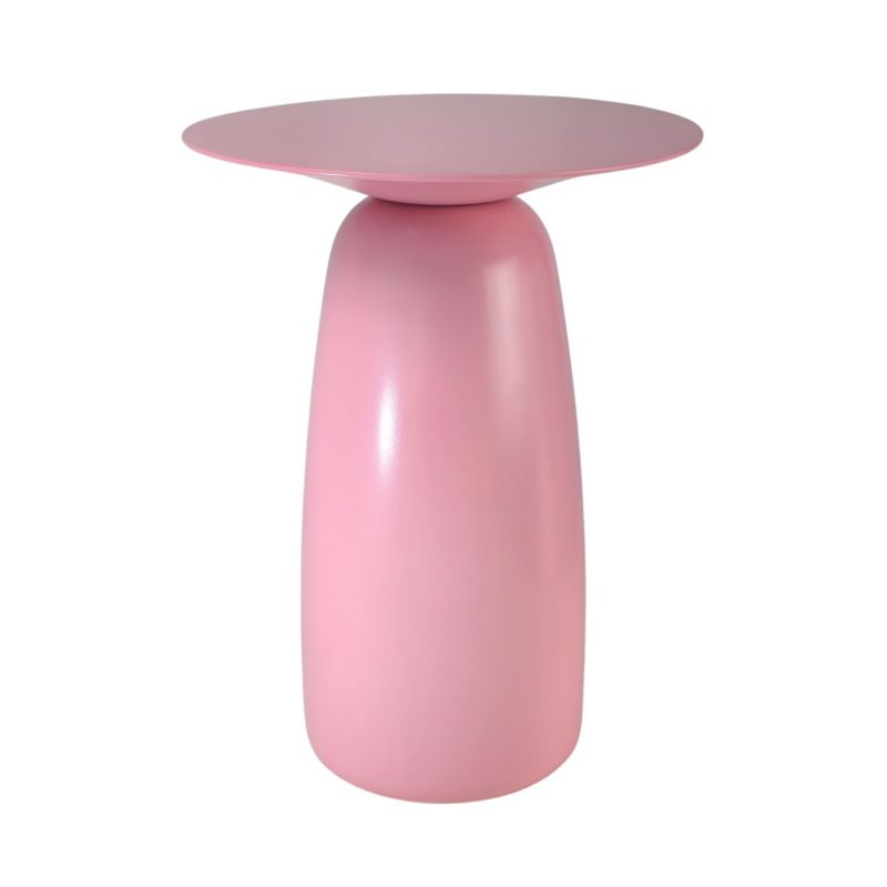 Stolik drewniany Kayani Baobab 44 śr. 32 cm pudrowy róż 1 szt.