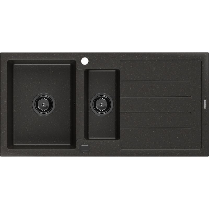 Zlewozmywak wpuszczany Mexen Andres 1,5-komorowy czarno/złoty metalik 1000x500 mm 1 szt.