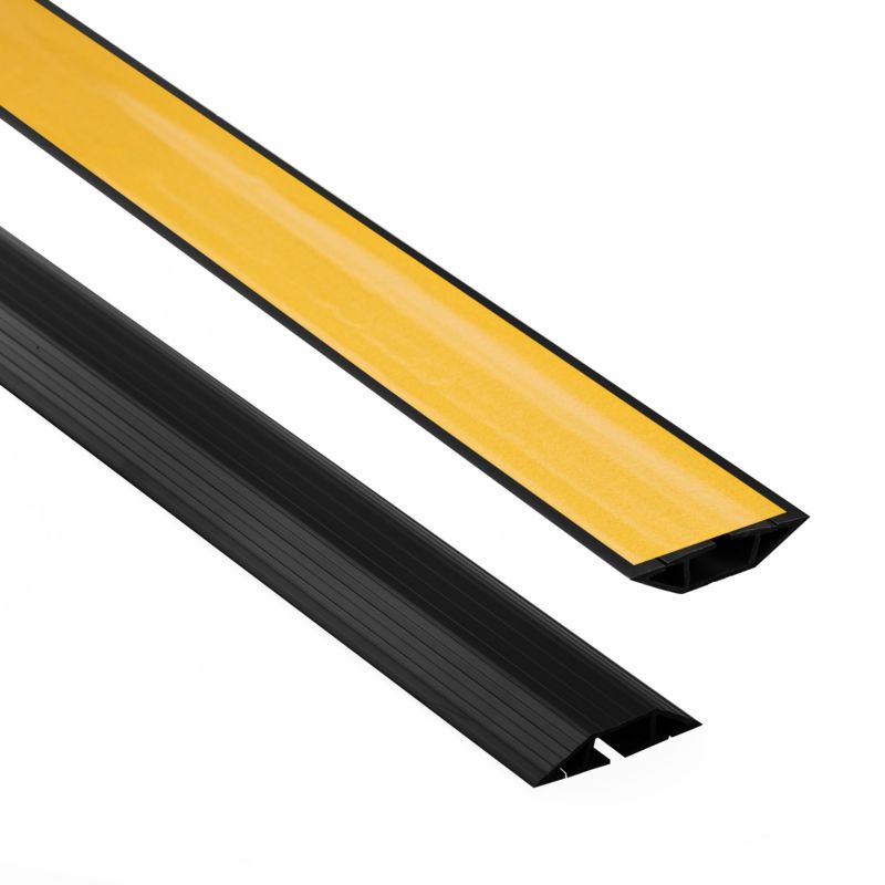 Listwa kablowa maskująca PCV 10x60mm, QUEST, trapezowa, samoprzylepna maskownica kabli, czarny, 2m