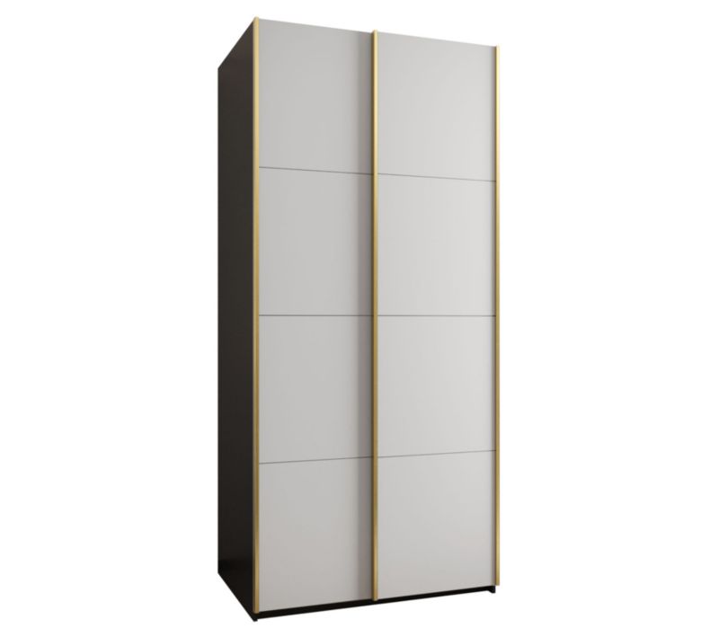 Szafa przesuwna Abiks LUX wysoka szer.100cm czarny/biały/złoty 1szt.