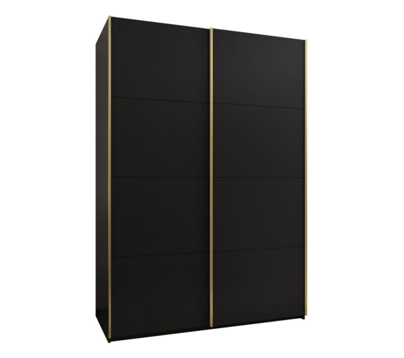 Szafa przesuwna Abiks LUX wysoka szer.170cm czarny/czarny/złoty 1szt.
