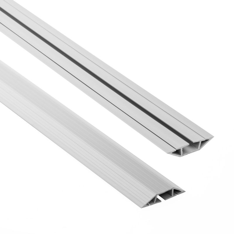 Listwa kablowa maskująca PCV 10x80mm, QUEST, trapezowa, maskownica kabli, szary, 2m