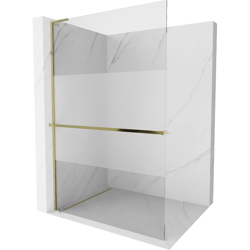 Ścianka prysznicowa Mexen Kioto+ L transparent/szron złota 100 x 200 cm 1 szt.