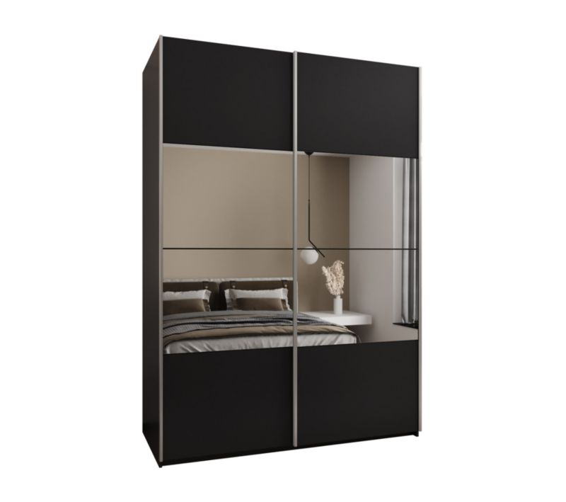 Szafa przesuwna Abiks LUX 4 wysoka szer.180cm czarny/czarny/srebrny 1szt.