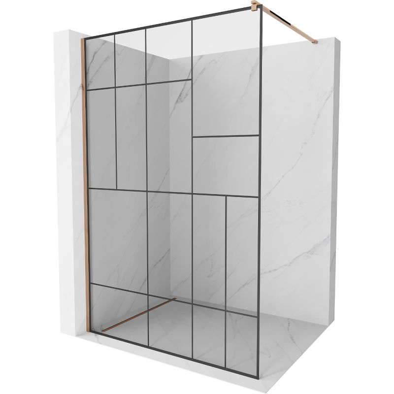 Ścianka prysznicowa Mexen Kioto czarny wzór 90x200 cm 800-090-101-60-78 1 szt.