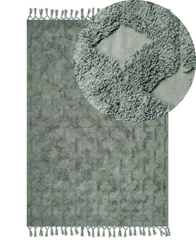Dywan bawełniany 140 x 200 cm zielony Kars 1 szt.