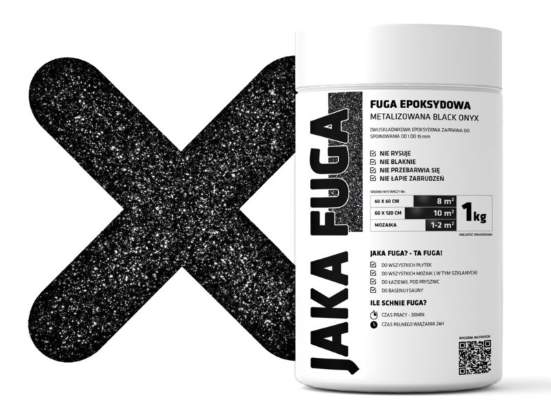 JAKA FUGA epoksydowa metalizowana fuga Czarna Onyx 1kg 1 szt.