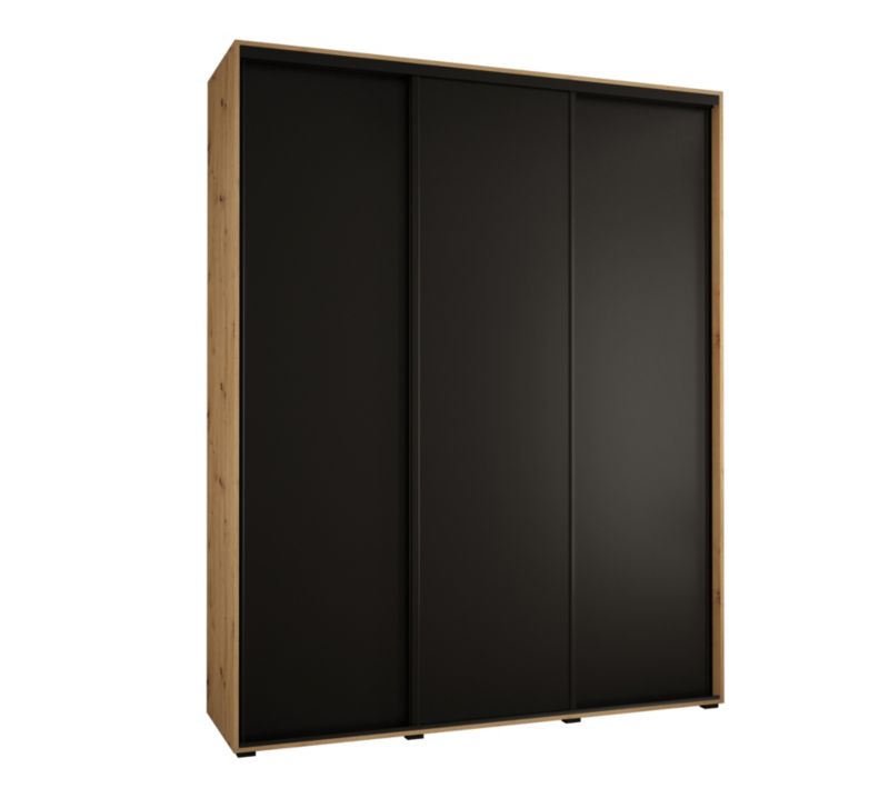 Szafa przesuwna Abiks DAVOS 1 wysoka szer.200cm artisan/czarny/czarny 1szt.