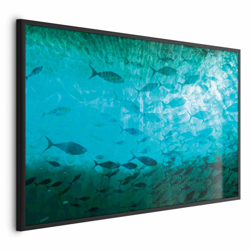 Plakat Artgeist Gromada ryb 30x21 cm z ramą czarną 1 szt