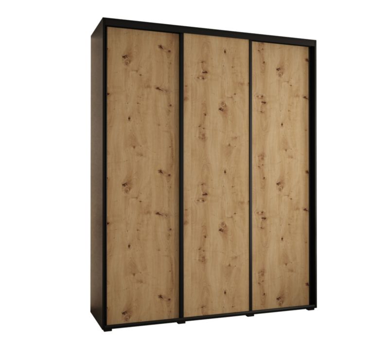 Szafa przesuwna Abiks DAVOS 1 wysoka szer.200cm czarny/artisan/czarny 1szt.