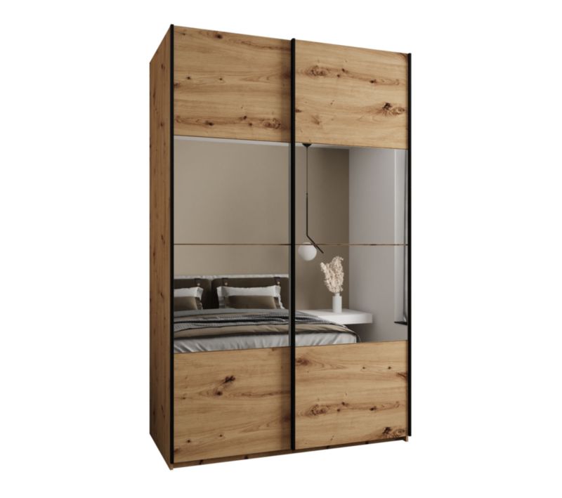Szafa przesuwna Abiks LUX 4 wysoka szer.160cm artisan/artisan/czarny 1szt.