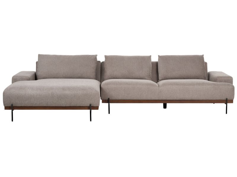 Sofa narożna Mariferd Jasnobrązowy Tkanina Prawostronny 1 szt.