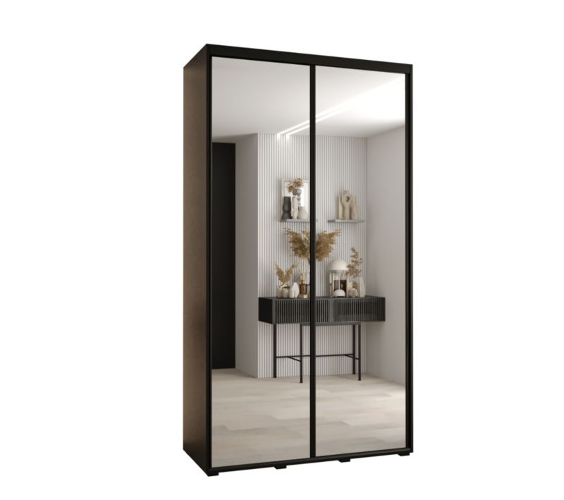 Szafa przesuwna Abiks DAVOS 2 wysoka szer.140cm gł.45cm czarny/czarny/czarny 1szt.