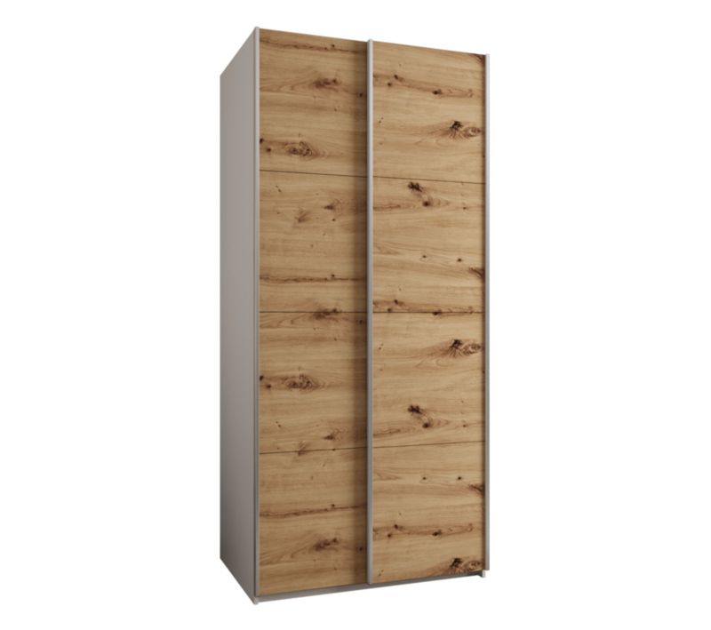 Szafa przesuwna Abiks LUX wysoka szer.100cm biały/artisan/srebrny 1szt.
