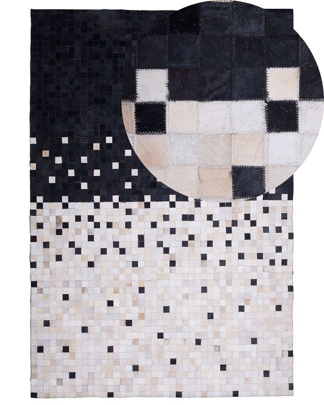 Dywan patchwork skórzany 160 x 230 cm czarno-beżowy Erfelek 1 szt.