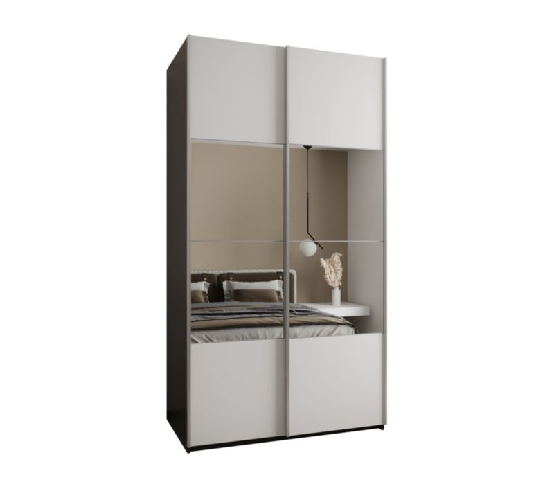 Szafa przesuwna Abiks LUX 4 wysoka szer.130cm czarny/biały/srebrny 1szt.