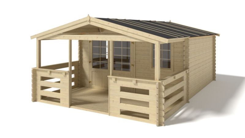 Domek ogrodowy ALTANKA - 4x4 m z tarasem 4x2m - 24 m2, drewniany, 1szt.