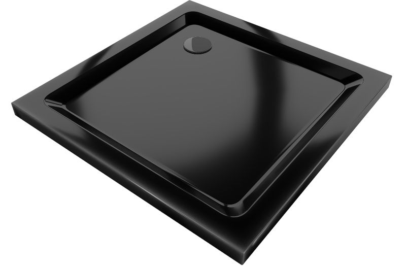 Brodzik kwadratowy Mexen Flat czarny 70x70 cm 1 szt.