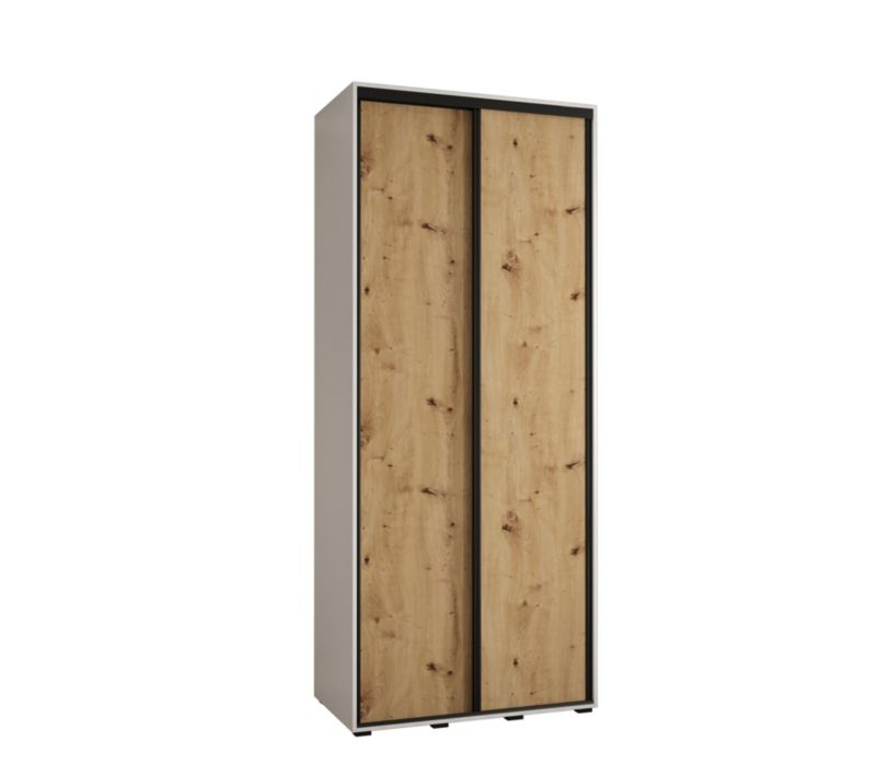 Szafa przesuwna Abiks DAVOS 1 wysoka szer.100cm biały/artisan/czarny 1szt.