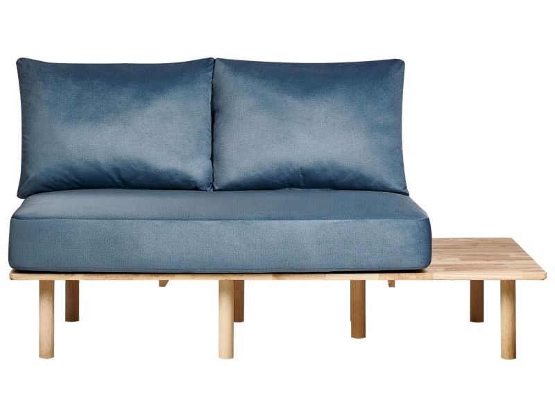 Sofa 2-osobowa ze stolikiem niebieska Salo 1 szt.