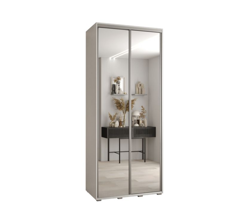 Szafa przesuwna Abiks DAVOS 2 wysoka szer.100cm gł.45cm biały/biały/srebrny 1szt.
