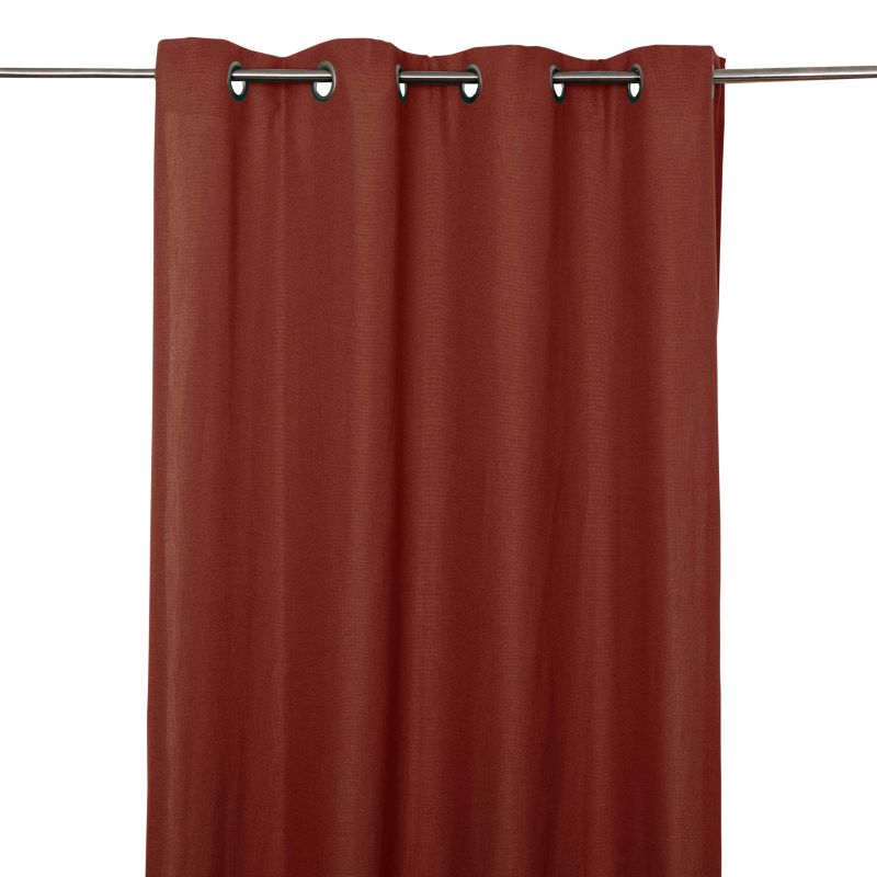 Zasłona z kółkami GoodHome Wiley 140 x 260 cm terrakota