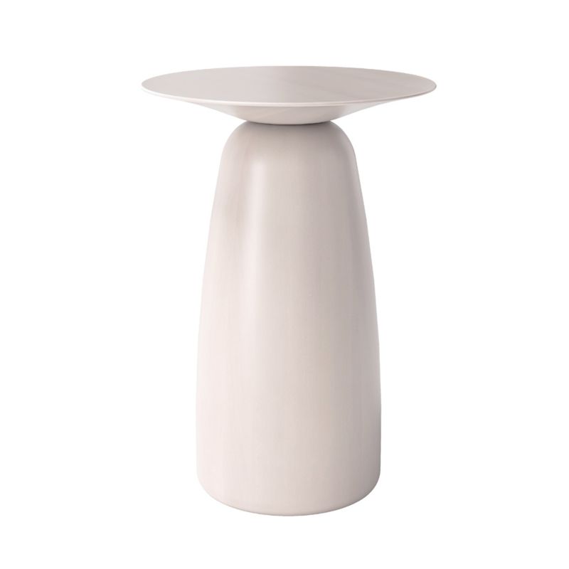 Stolik drewniany Kayani Baobab 44 śr. 32 cm biały 1 szt.