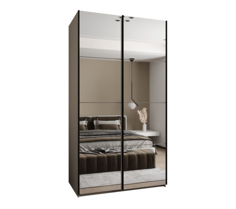 Szafa przesuwna Abiks LUX 2 wysoka szer.130cm kaszmir/kaszmir/czarny 1szt.