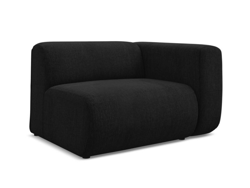 Moduł z podłokietnikiem prawy Makamii Ekahi z tkaniny szenilowej 114x89 cm czarny 1 szt.