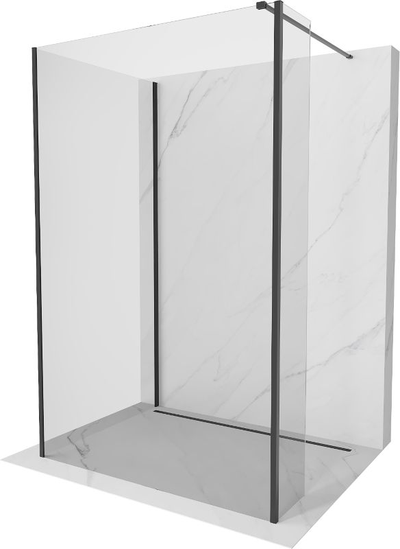 Ścianka prysznicowa walk-in Mexen Kioto czarna 130x120x30 cm 3 szt.