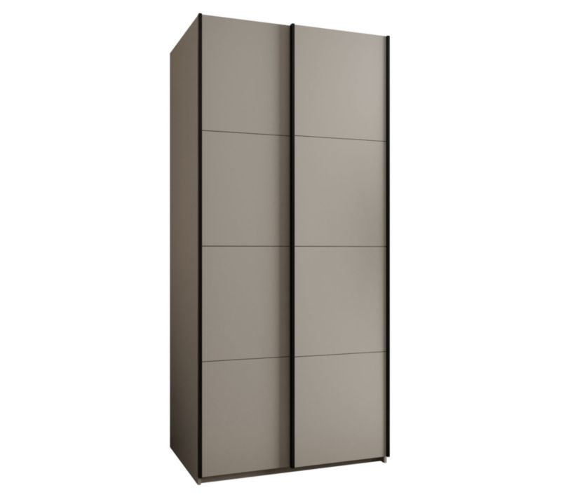 Szafa przesuwna Abiks LUX wysoka szer.110cm kaszmir/kaszmir/czarny 1szt.