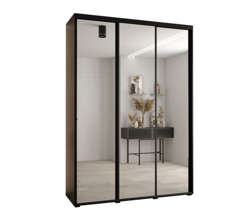 Szafa przesuwna Abiks DAVOS 2 wysoka szer.170cm gł.45cm czarny/czarny/czarny 1szt.